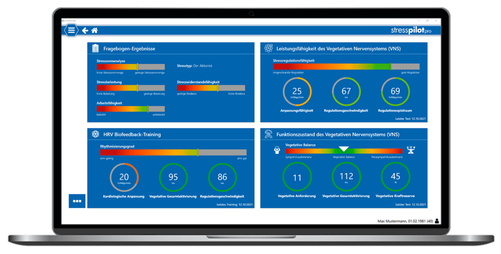 Stresspilot 2 Screen, Analyse, Diagnose