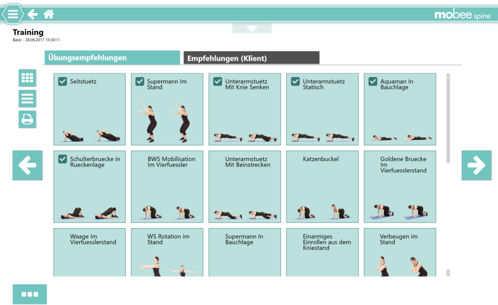 Trainingsplan mit mobee spine