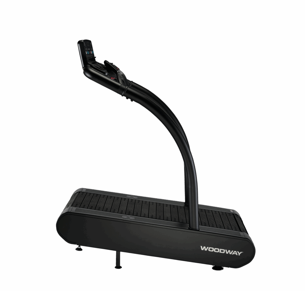 Woodway vive Sportlaufband, seitlich, hochgestellt