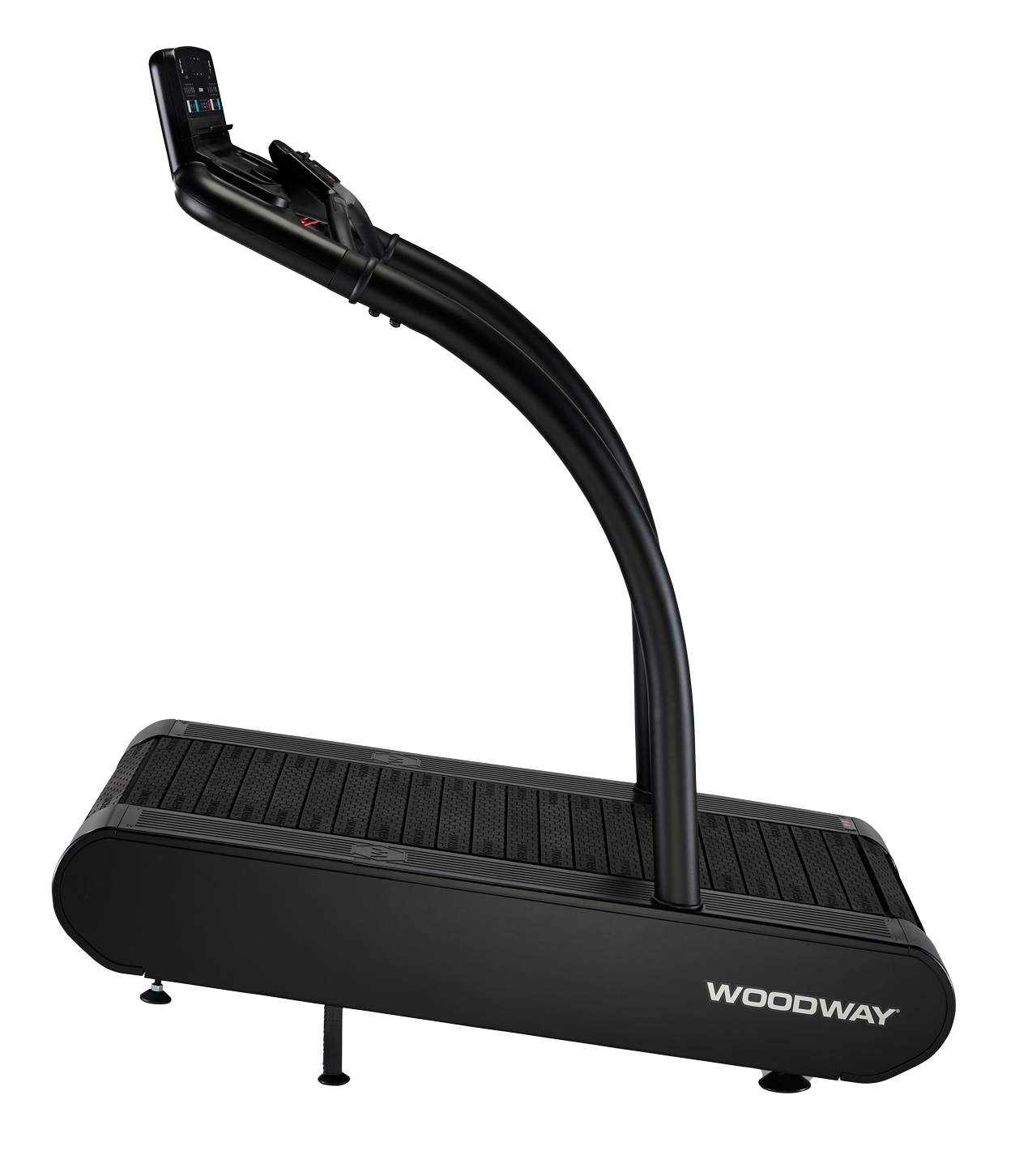 Woodway vive Sportlaufband, seitlich, hochgestellt